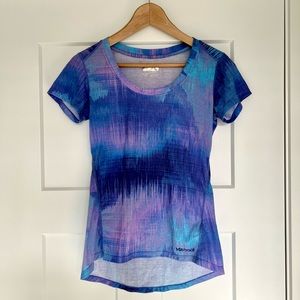 MARMOT Active Stretchy Purple Pattern Shirt XS🤩